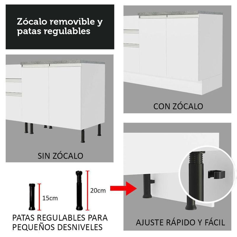 Cocina integral completa modular madesa glamy con tarja b 01