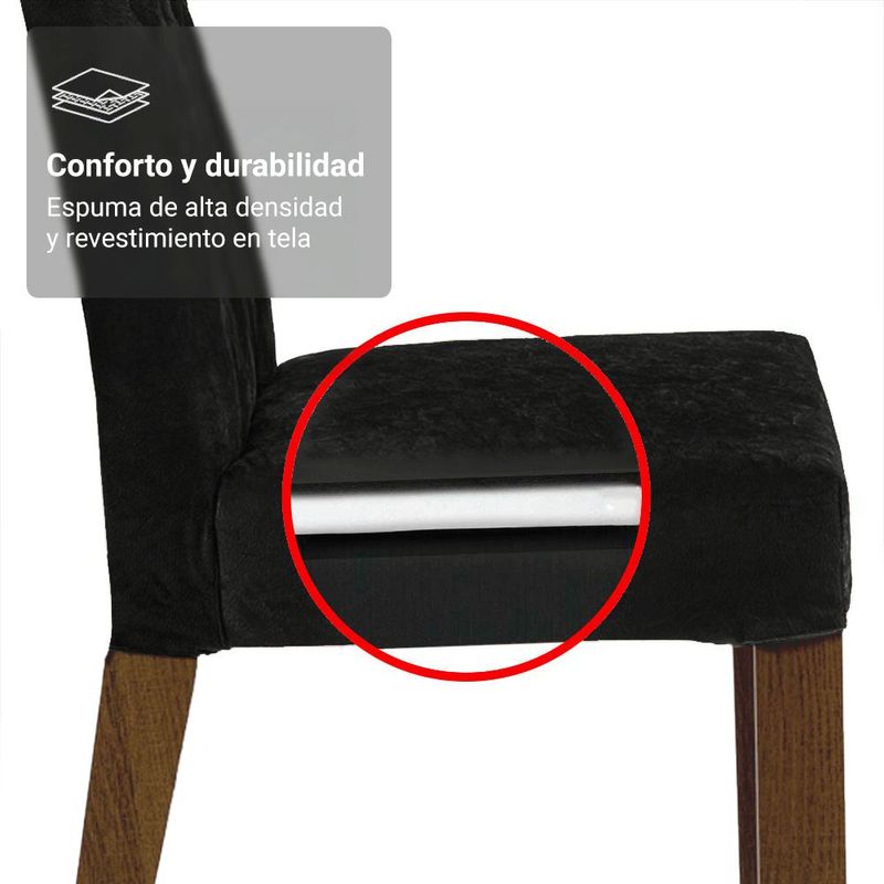 Kit 4 sillas de comedor 4256 madesa con detalle amaderado mo