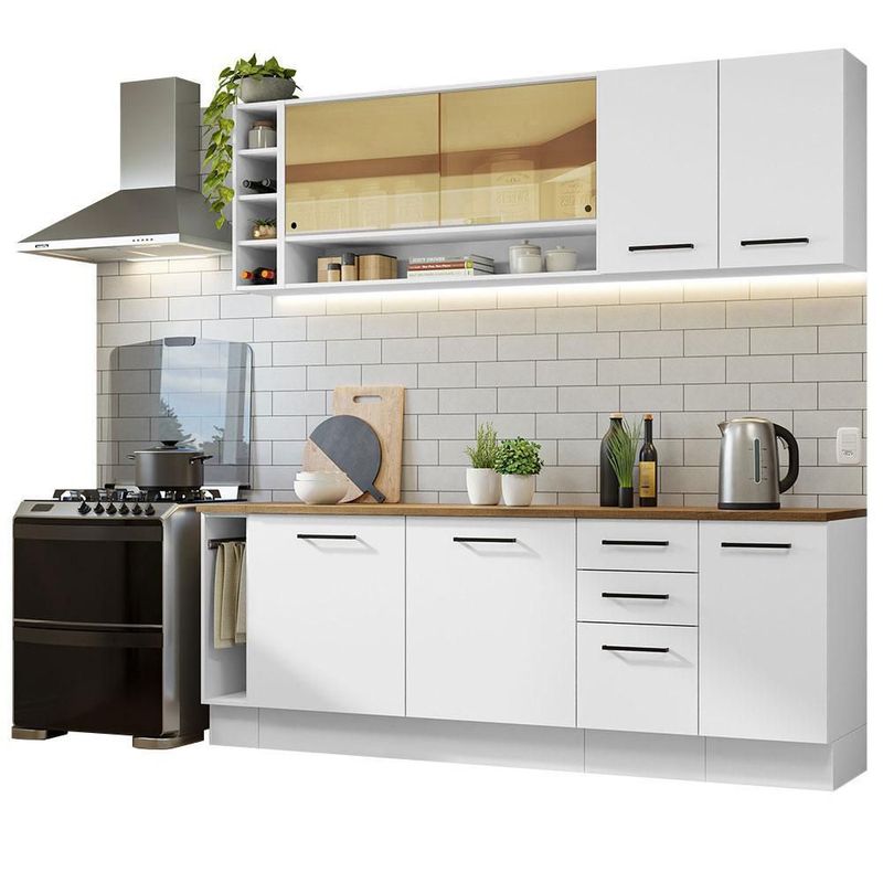 Mueble de cocina madesa madesa agata 200cm blanco 01