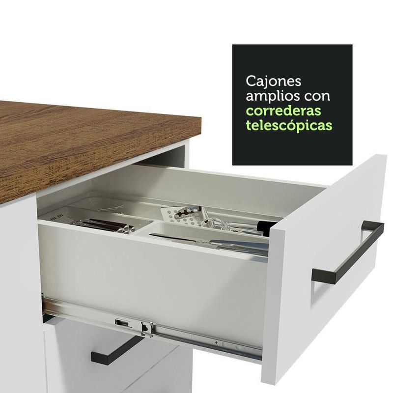Mueble de cocina madesa madesa agata 200cm blanco 01