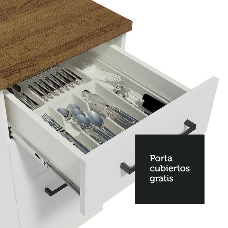 Mueble de cocina madesa madesa agata 200cm blanco 01