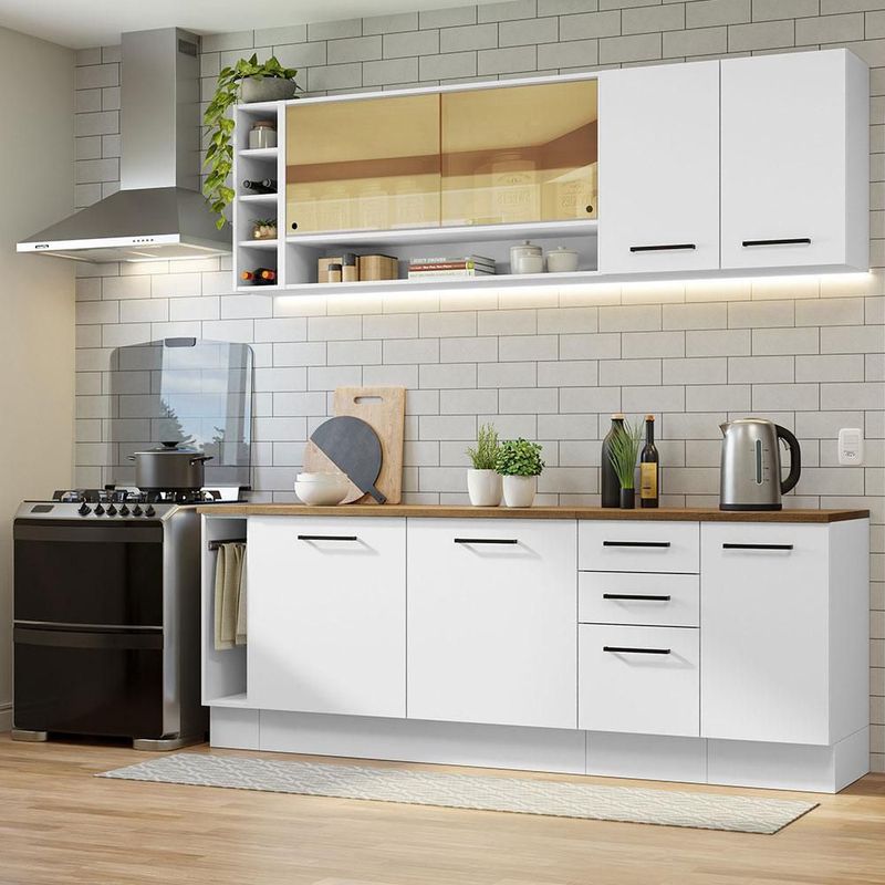 Mueble de cocina madesa madesa agata 200cm blanco 01