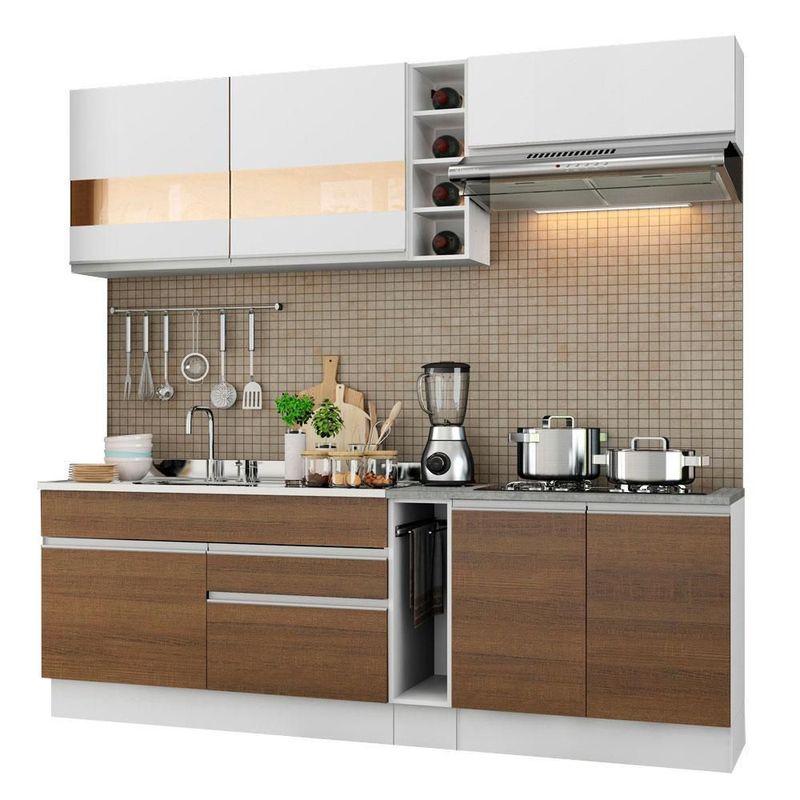 Cocina integral completa modular madesa glamy 220cm bm 06