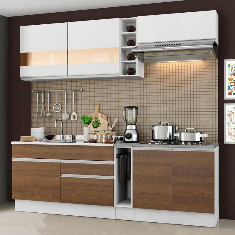 Cocina integral completa modular madesa glamy 220cm bm 06