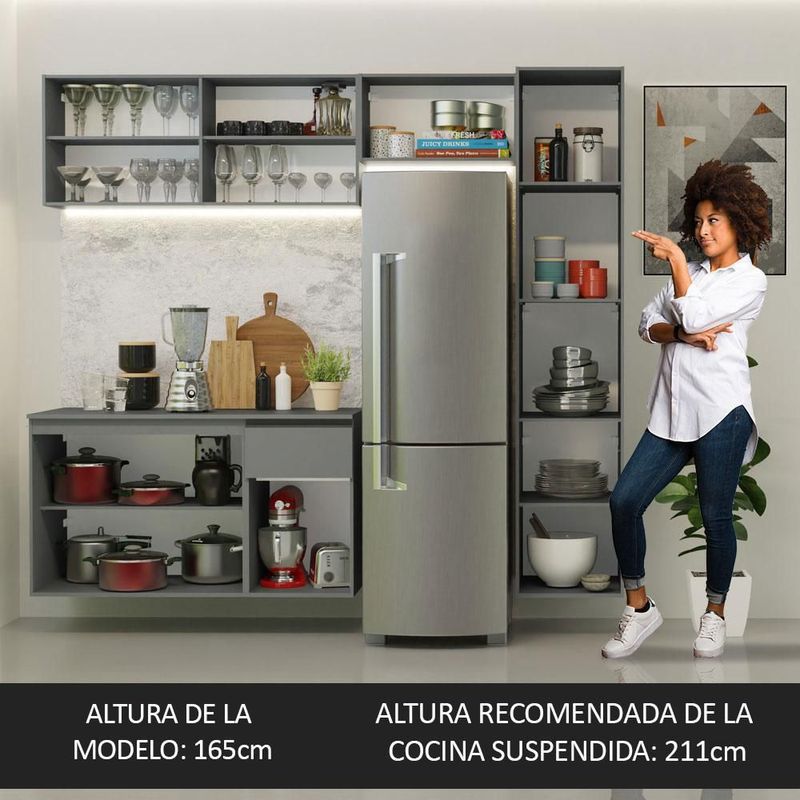 Cocina integral completa modular madesa nice 220cm gris 05