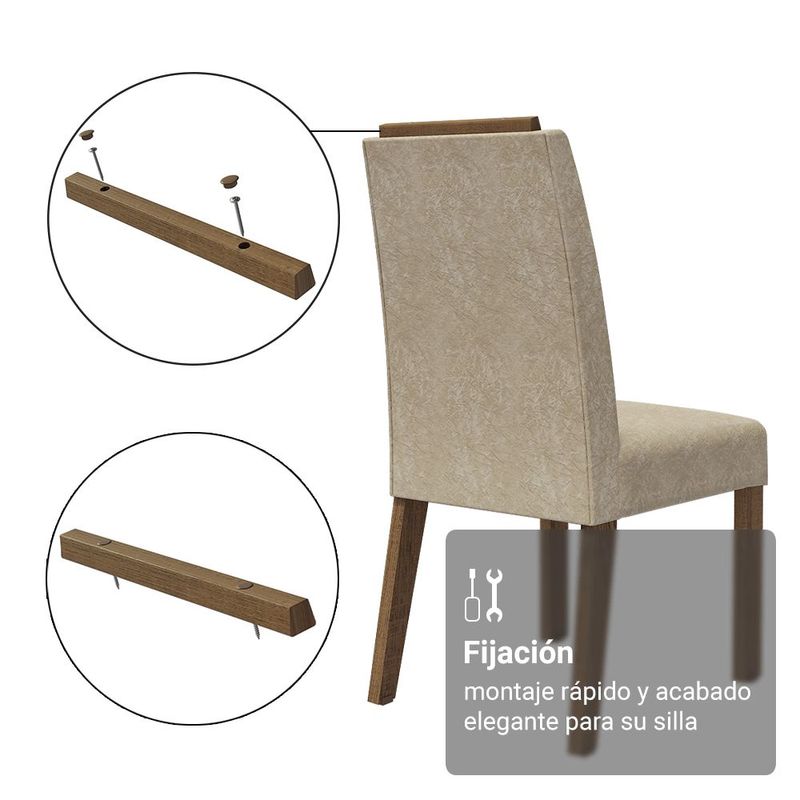 Kit de respaldos para silla tapizada madesa 4 piezas marrón
