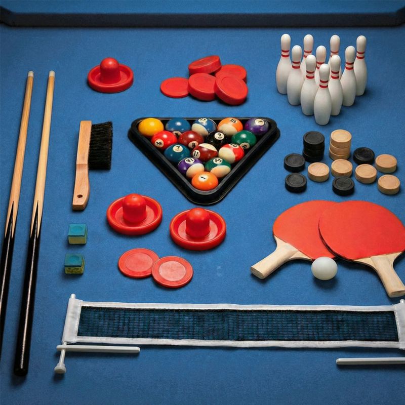 Mesa Multijuego 6 en 1 VANLIG | Plegable Billar Hockey Tenis Bolos Tejo