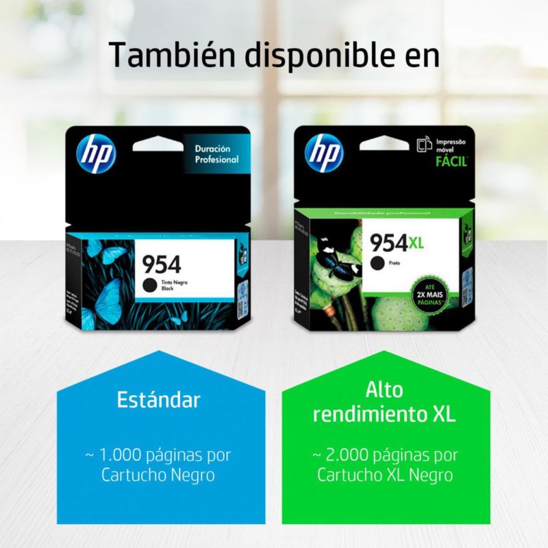 HP 954XL Black Ink Cartridge – Rendimiento 2000 páginas