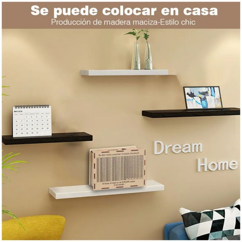Alcancía Caja De Ahorro Reto Objetivo Dinero +pluma, Color Café