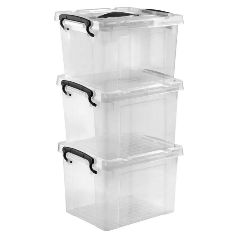 Cajas De Almacenamiento 6pz Transparentes 6 Litros Transparente Liso