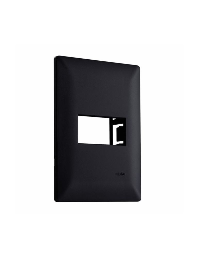 Estevez Placa 1 ventana Alpha Black Negro