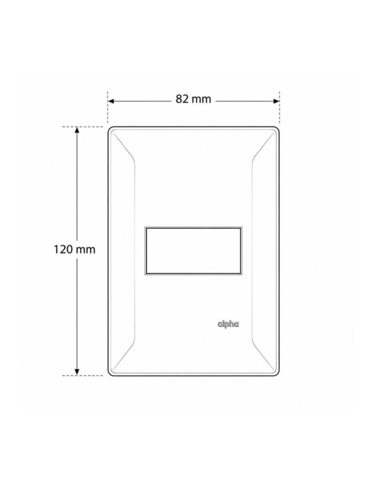 Estevez Placa 1 ventana Alpha Black Negro