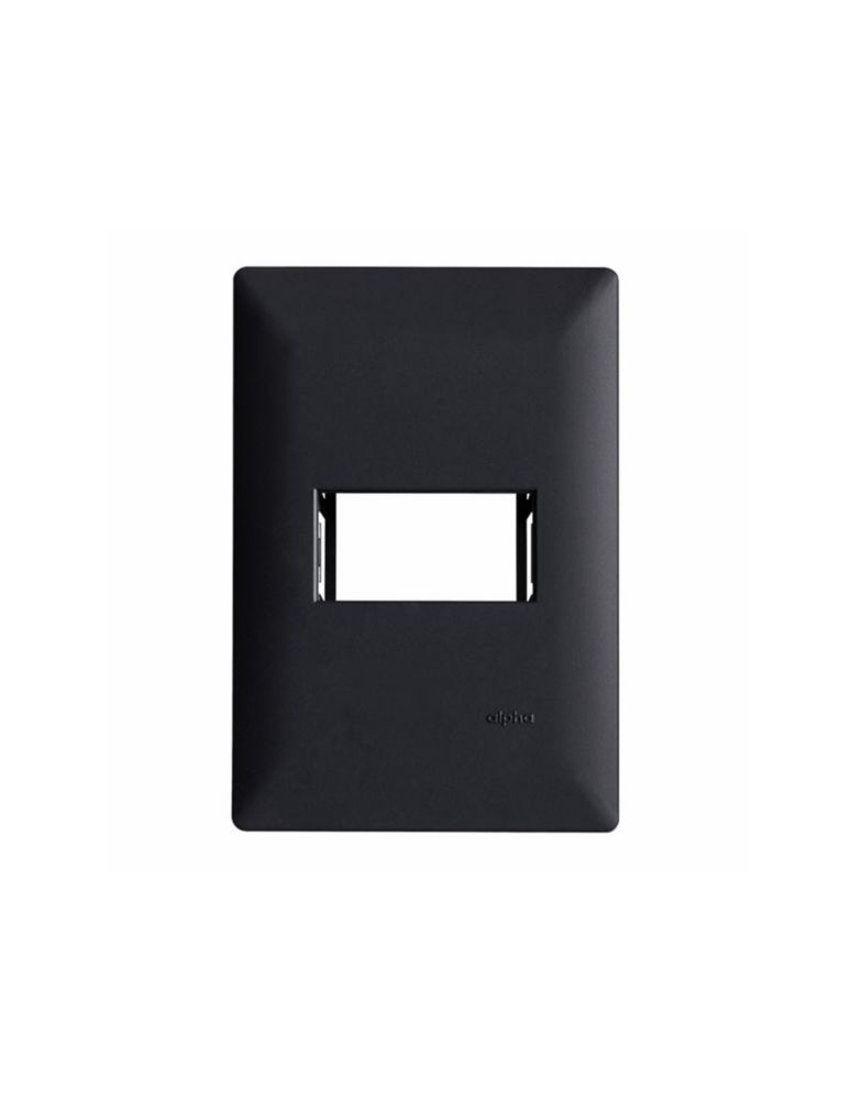 Estevez Placa 1 ventana Alpha Black Negro