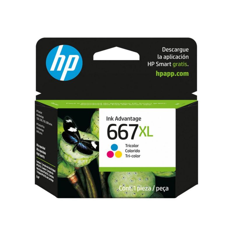 HP 667XL Tricolor Ink Cartridge – 330 páginas