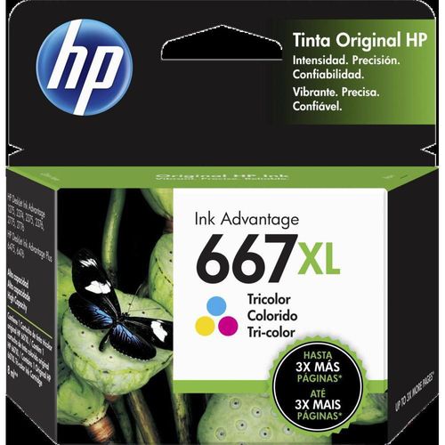 HP 667XL Tricolor Ink Cartridge – 330 páginas