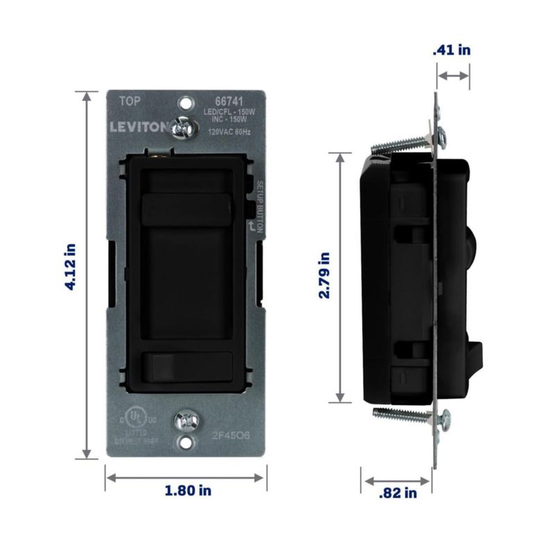 Regulador de luz Leviton 66741-E negro 120V