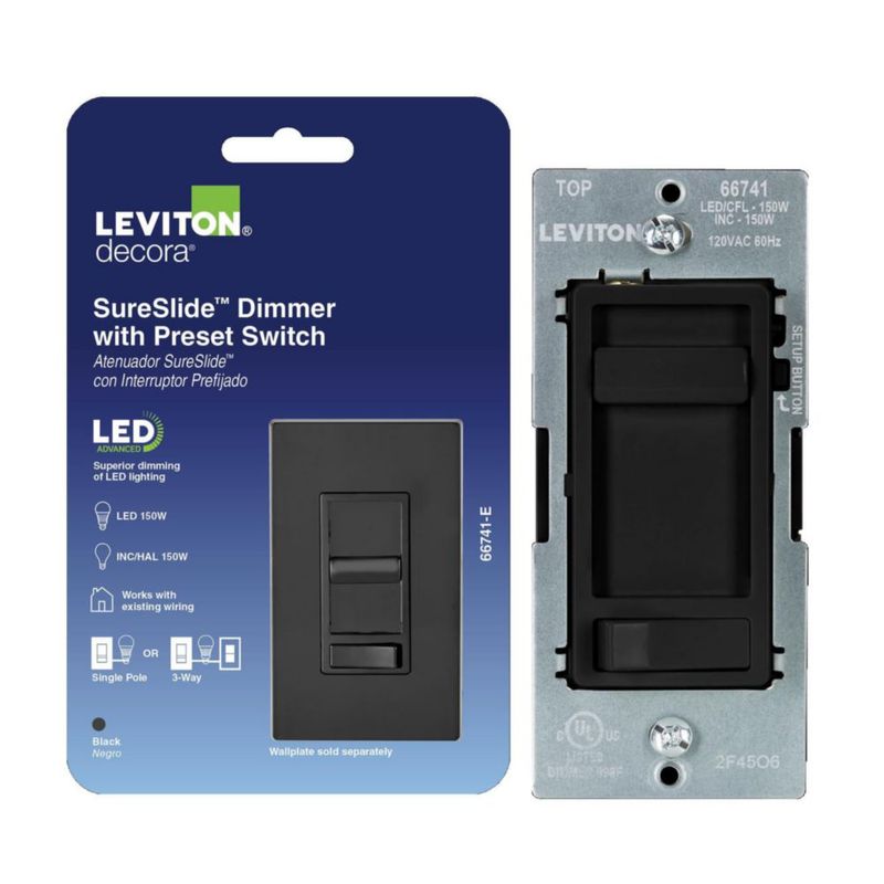 Regulador de luz Leviton 66741-E negro 120V