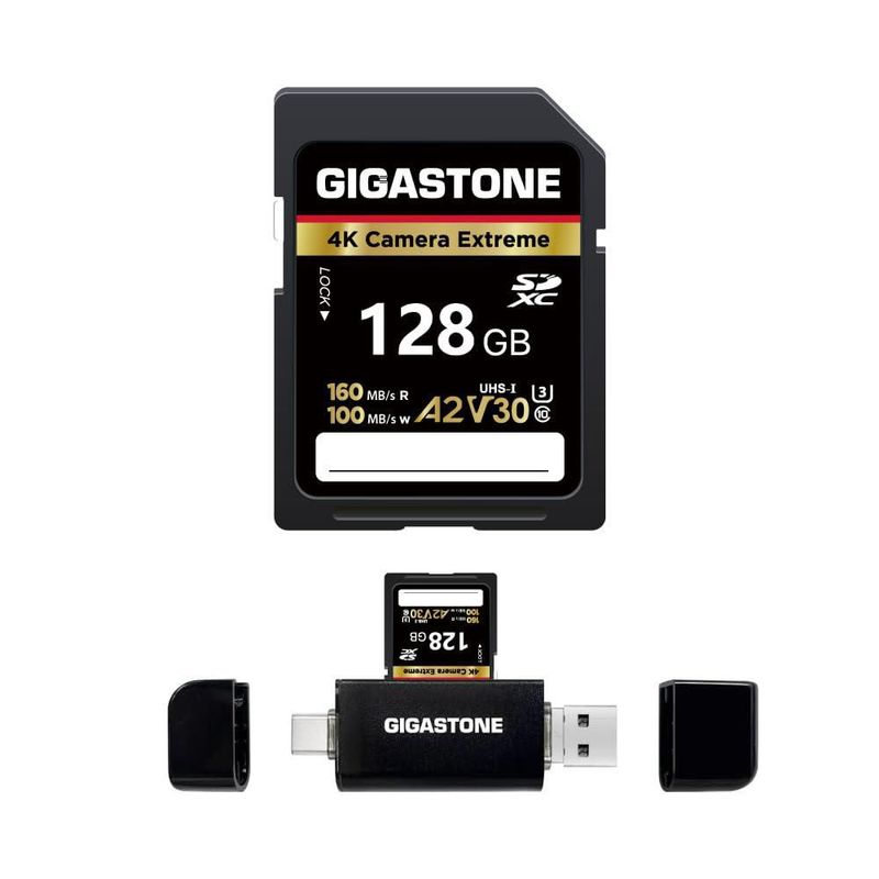 Tarjeta SD GIGASTONE 128 GB UHS‑I A2 V30 U3 170 MB/s