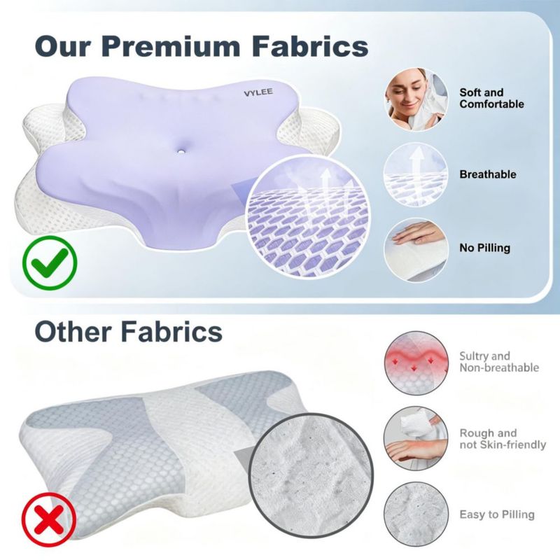 Almohada Cervical VYLEE de Espuma de Memoria con Contorno (Morado)