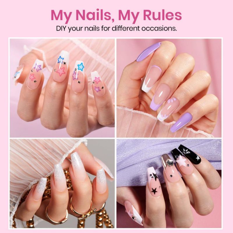 Tips de uñas Beetles Gel 384 piezas Coffin mediano 12 tamaños