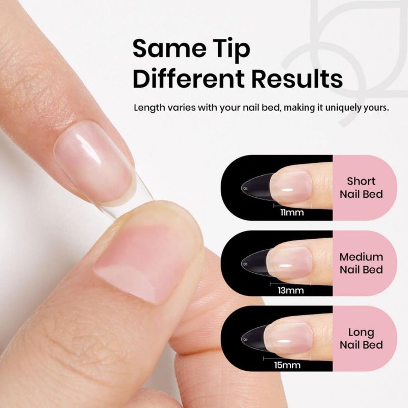 Tips de uñas Beetles Gel 384 piezas Coffin mediano 12 tamaños