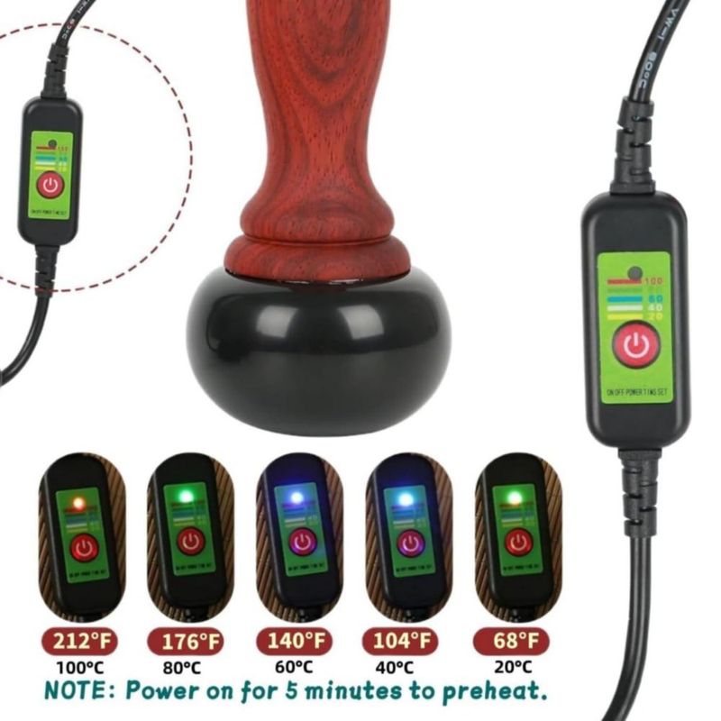Masajeador eléctrico de piedras calientes WeiiTech con control de temperatura