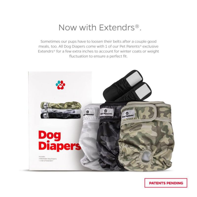 Pañales para Perro Pet Parents L Camuflaje 3 unidades +Extensores