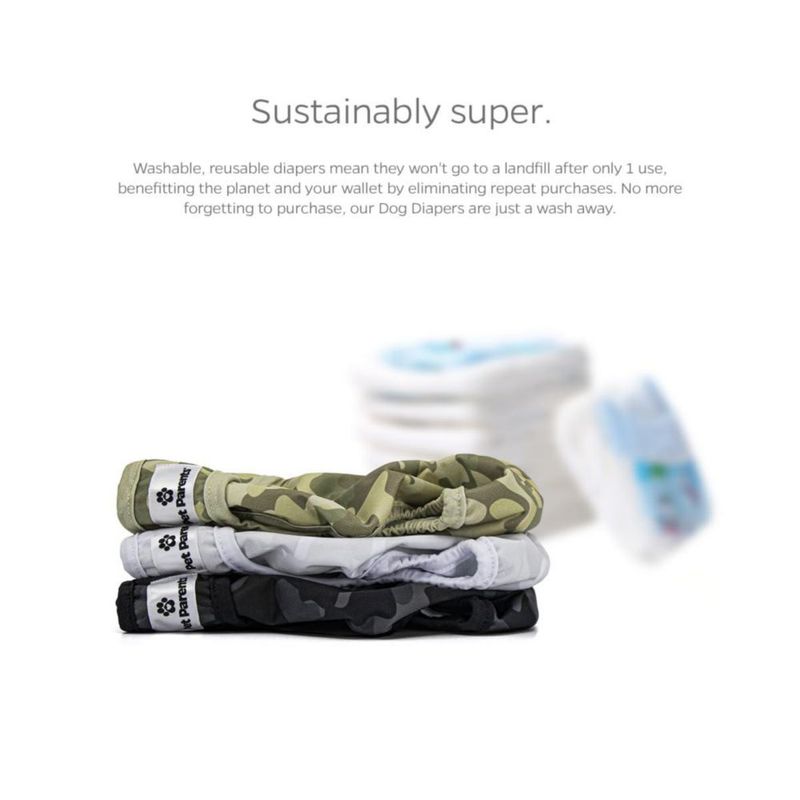 Pañales para Perro Pet Parents L Camuflaje 3 unidades +Extensores