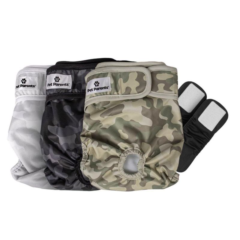 Pañales para Perro Pet Parents L Camuflaje 3 unidades +Extensores