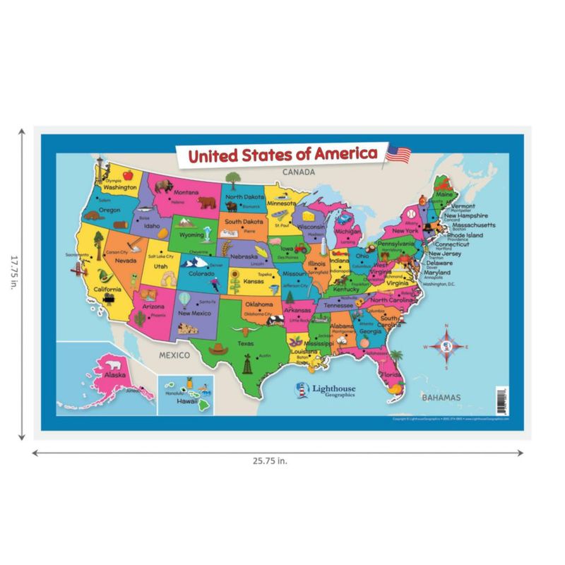 Mapa de pared laminado Lighthouse Geographics 46 × 71 cm