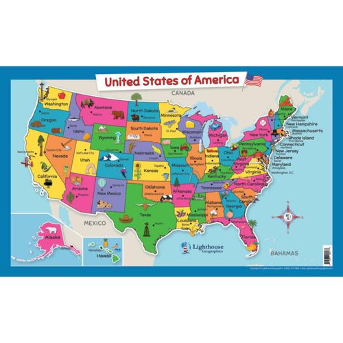 Mapa de pared laminado Lighthouse Geographics 46 × 71 cm