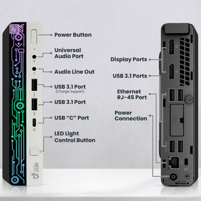 Mini PC BTO HP G4 i5 8ª Gen 32GB 1TB SSD Dual 24" FHD
