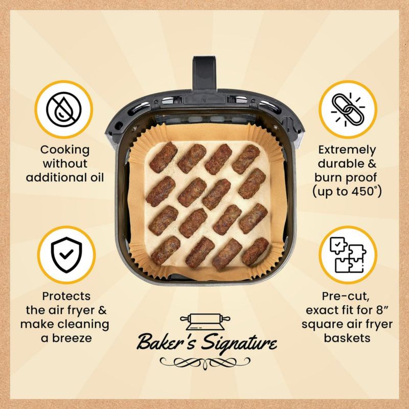 Forros para freidora de aire Baker's Signature 20 cm 1000 piezas
