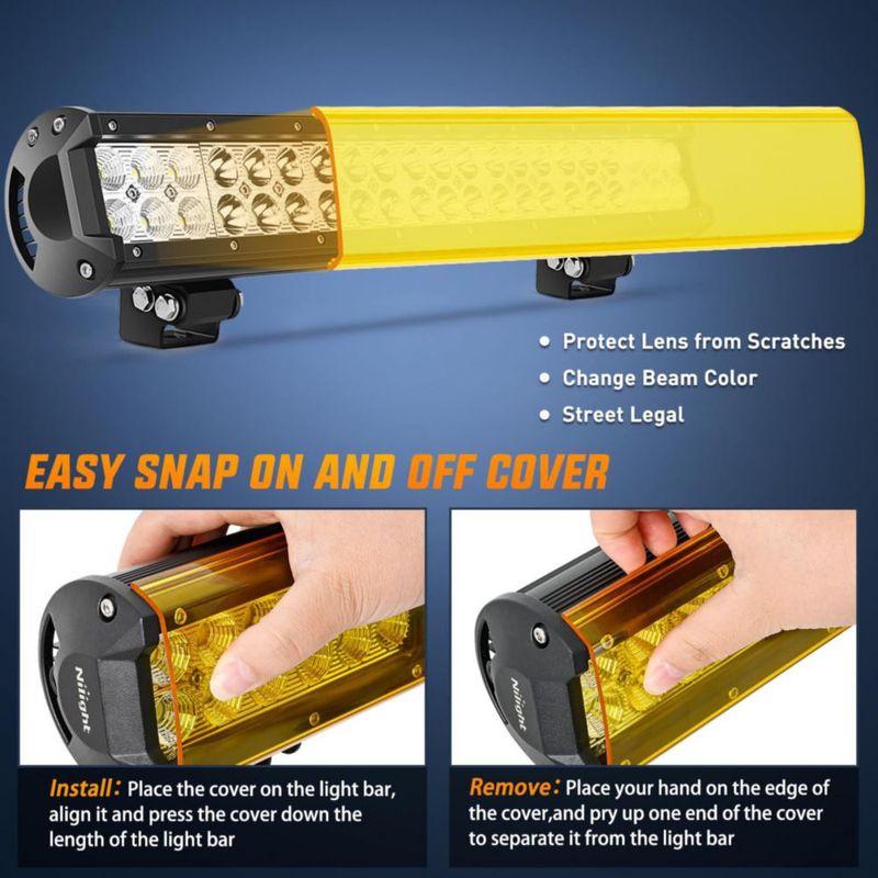 Barra de Luz LED Nilight 51 cm 126 W Cobertura Amarilla/Negra