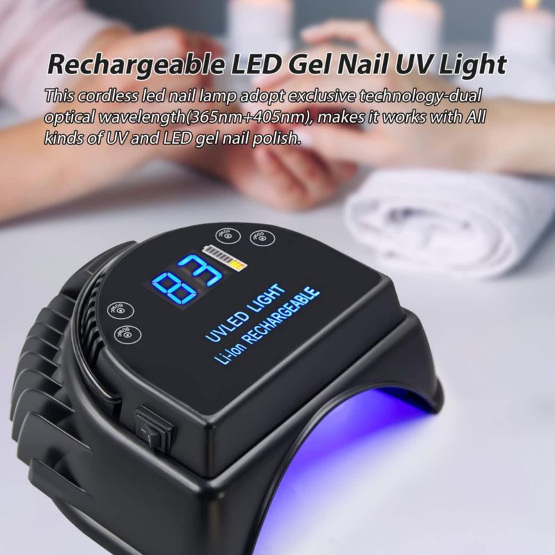 Lámpara de uñas LED MINI LOP 64W recargable e inalámbrica negra