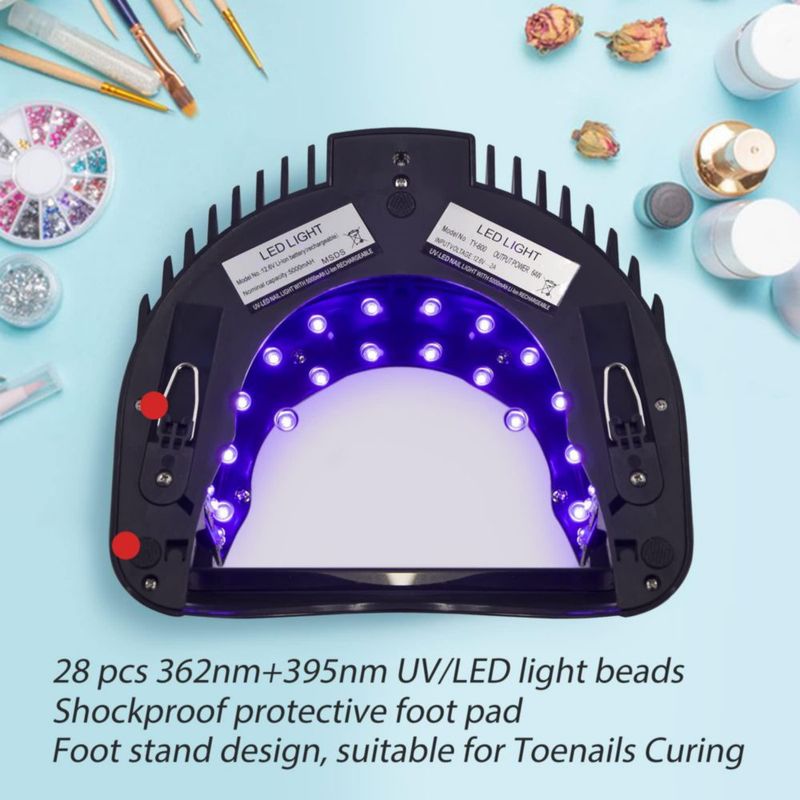 Lámpara de uñas LED MINI LOP 64W recargable e inalámbrica negra