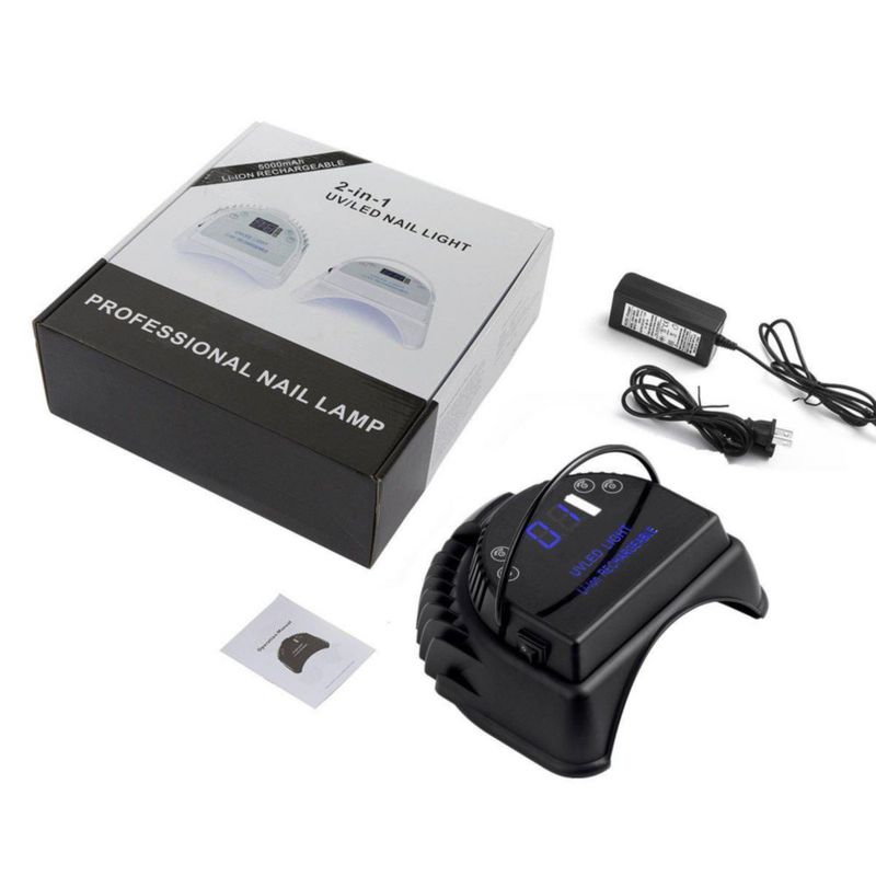 Lámpara de uñas LED MINI LOP 64W recargable e inalámbrica negra