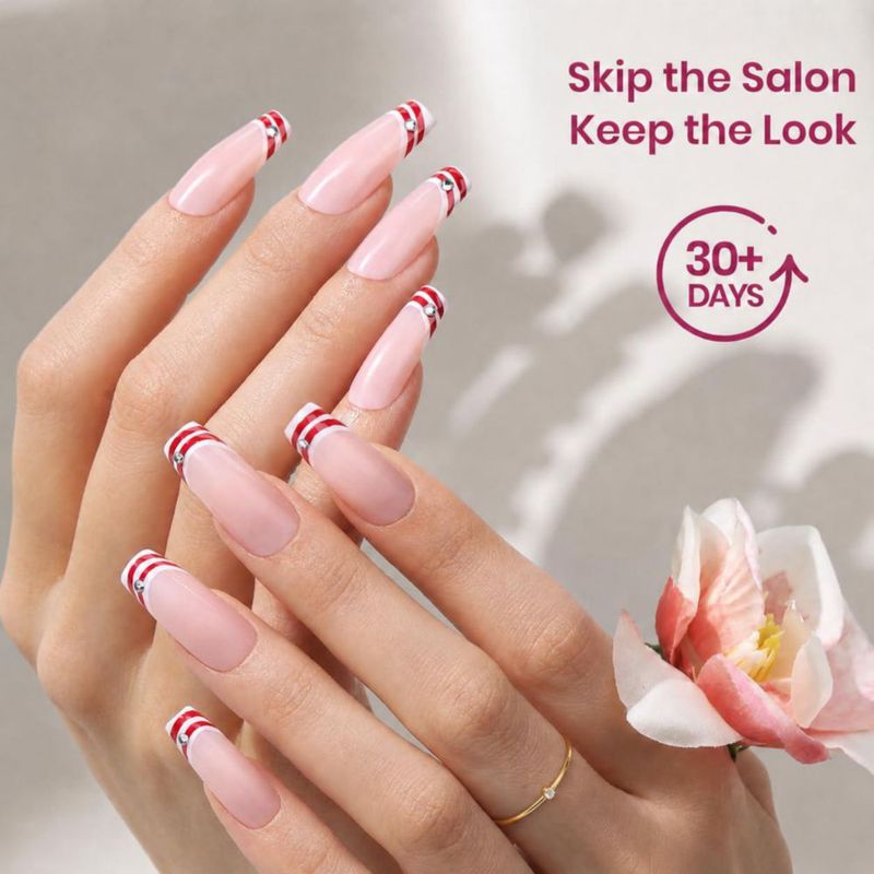 Tips de uñas tipo coffin Beetles Gel Polish 256 piezas 16 tamaños