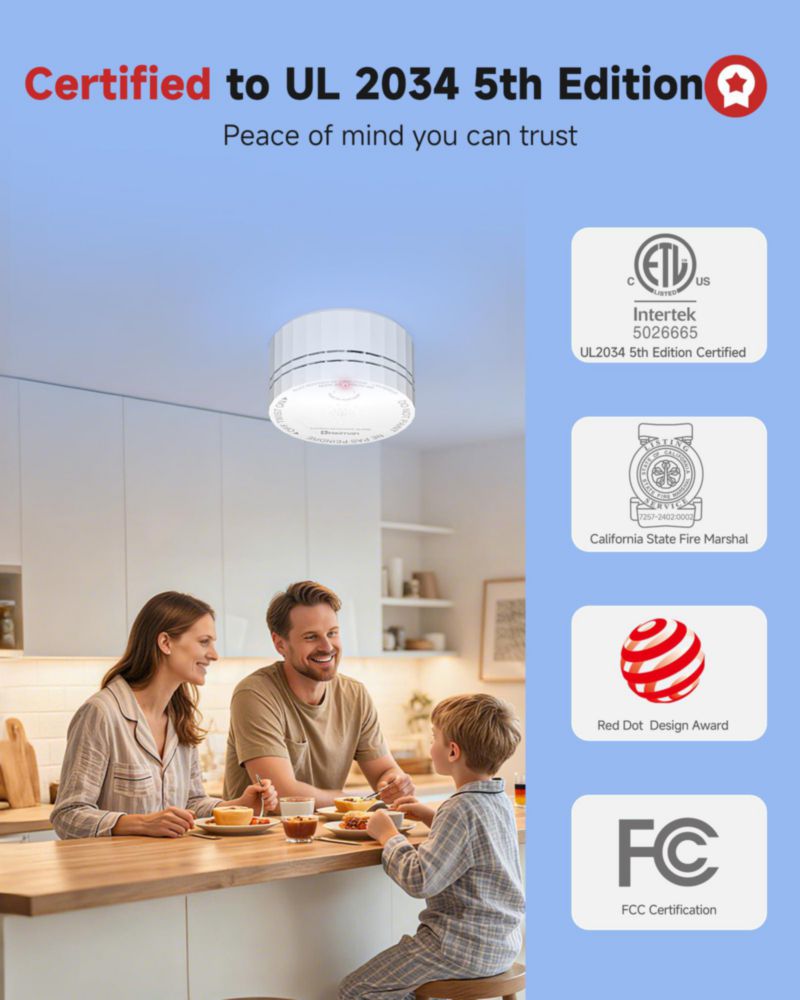 Detector de monóxido de carbono HEIMAN (Juego de 3) con Wi‑Fi y Gateway