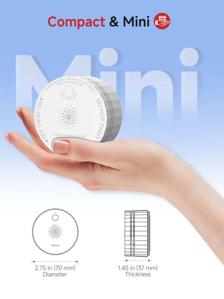 Detector de monóxido de carbono HEIMAN (Juego de 3) con Wi‑Fi y Gateway