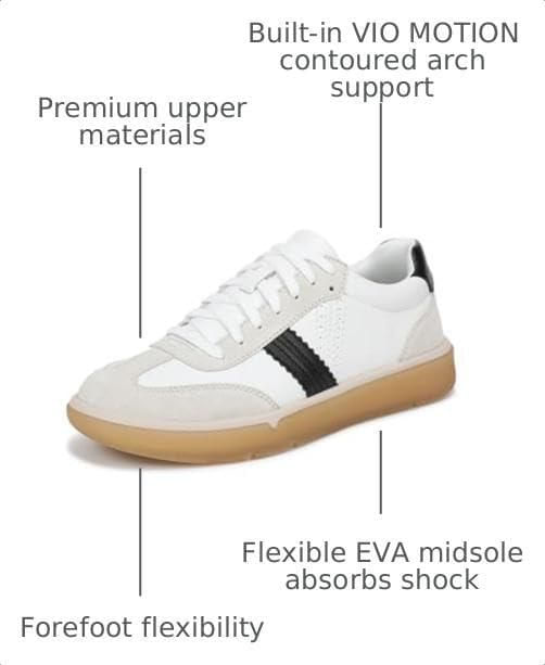 Zapatilla Vionic City Walk Blanca/Negra de Cuero 10W