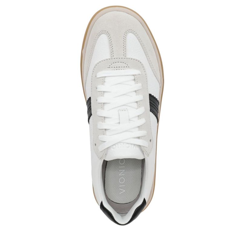 Zapatilla Vionic City Walk Blanca/Negra de Cuero 10W