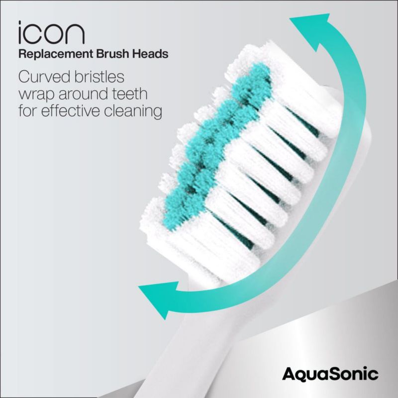 Juego de 6 cabezales de cepillo Aquasonic Icon color blanco