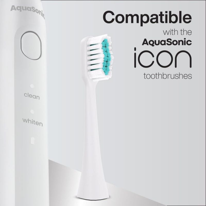 Juego de 6 cabezales de cepillo Aquasonic Icon color blanco