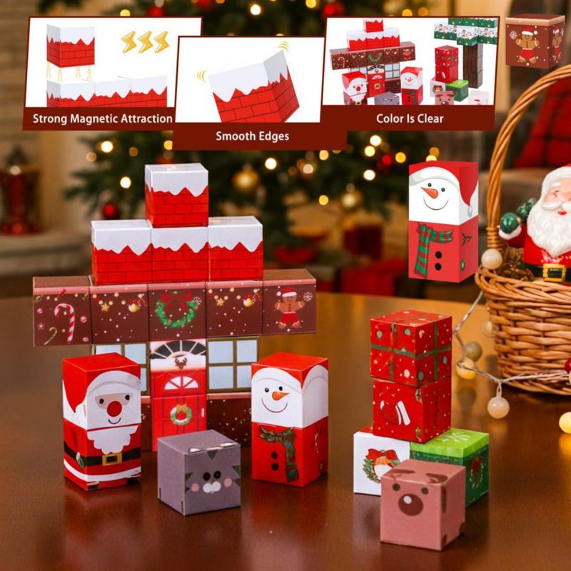 Bloques Magnéticos Silkovahamd 42 Piezas – Tema Navideño
