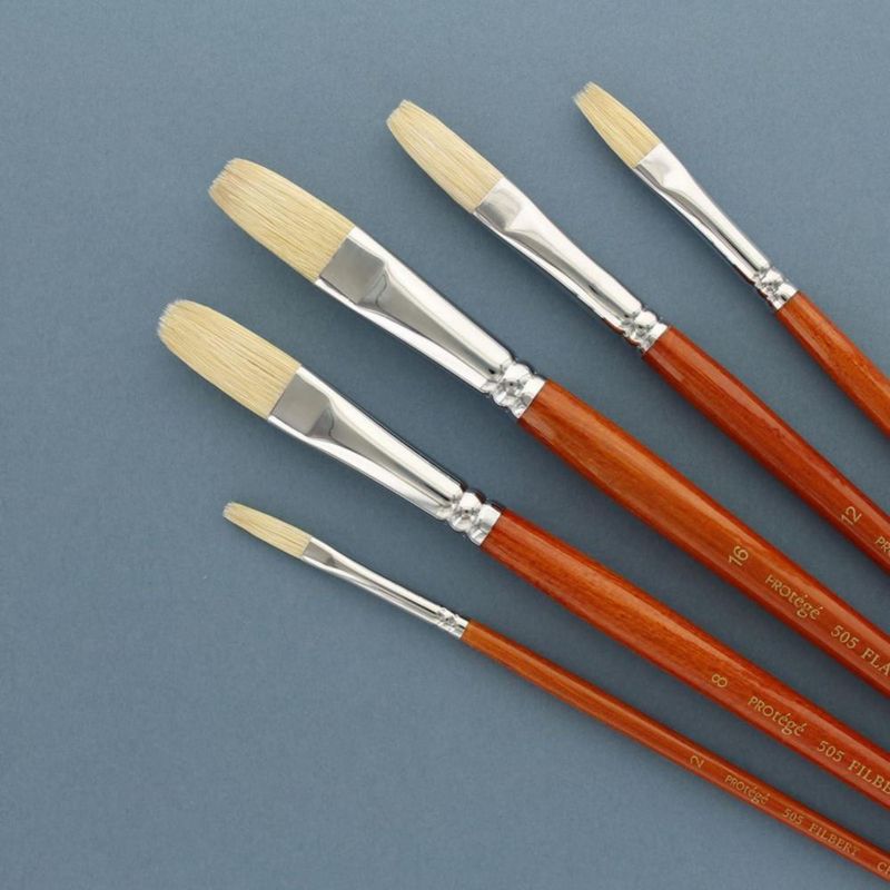 Set de 5 pinceles Connoisseur de cerda de cerdo con mango largo
