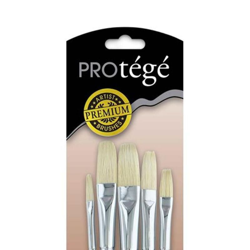Set de 5 pinceles Connoisseur de cerda de cerdo con mango largo