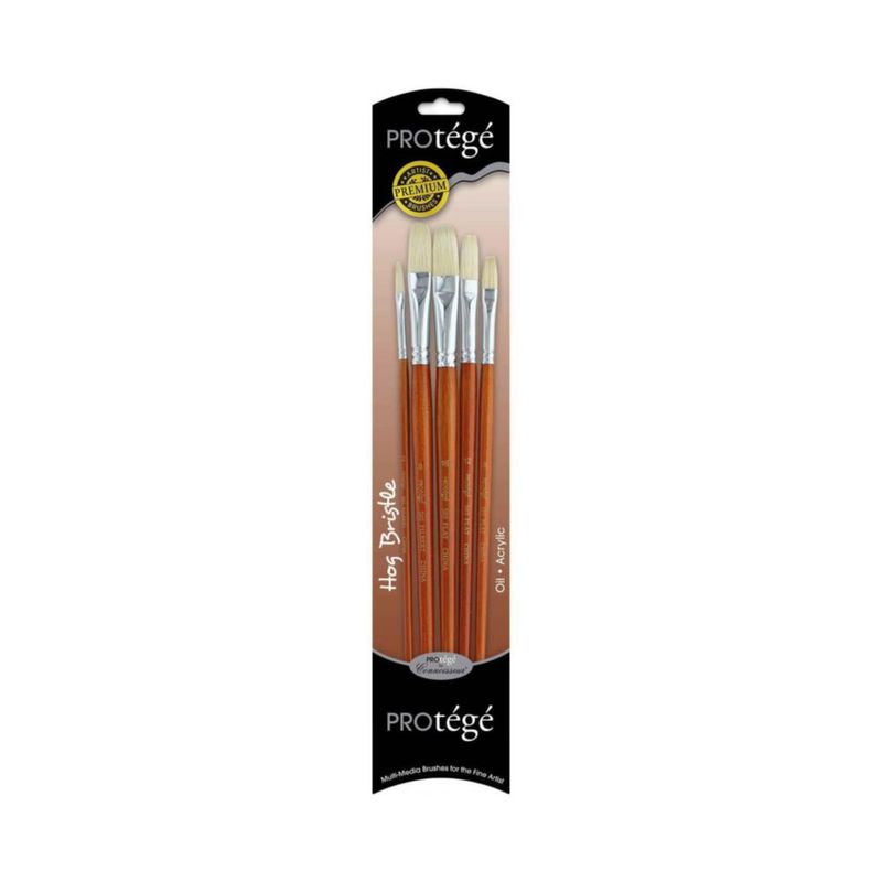 Set de 5 pinceles Connoisseur de cerda de cerdo con mango largo