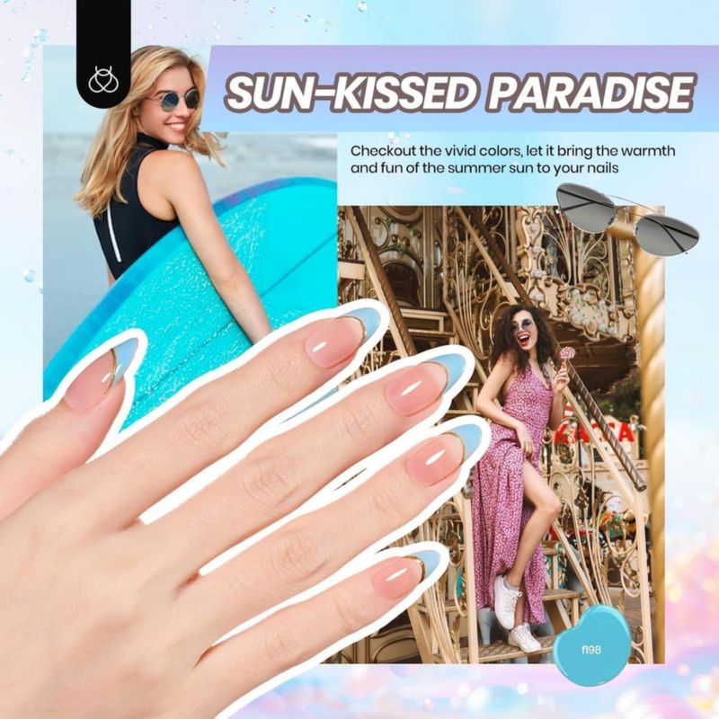 Kit de uñas de gel Beetles 54 piezas con lámpara UV