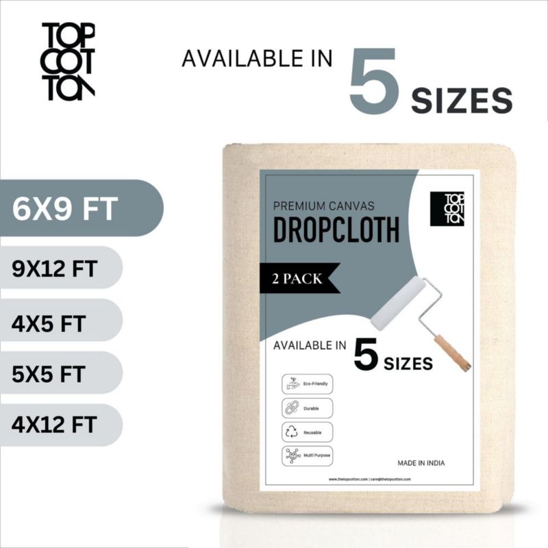 Lona de algodón TOPCOTTON 183 × 274 cm (paquete de 2) reciclada